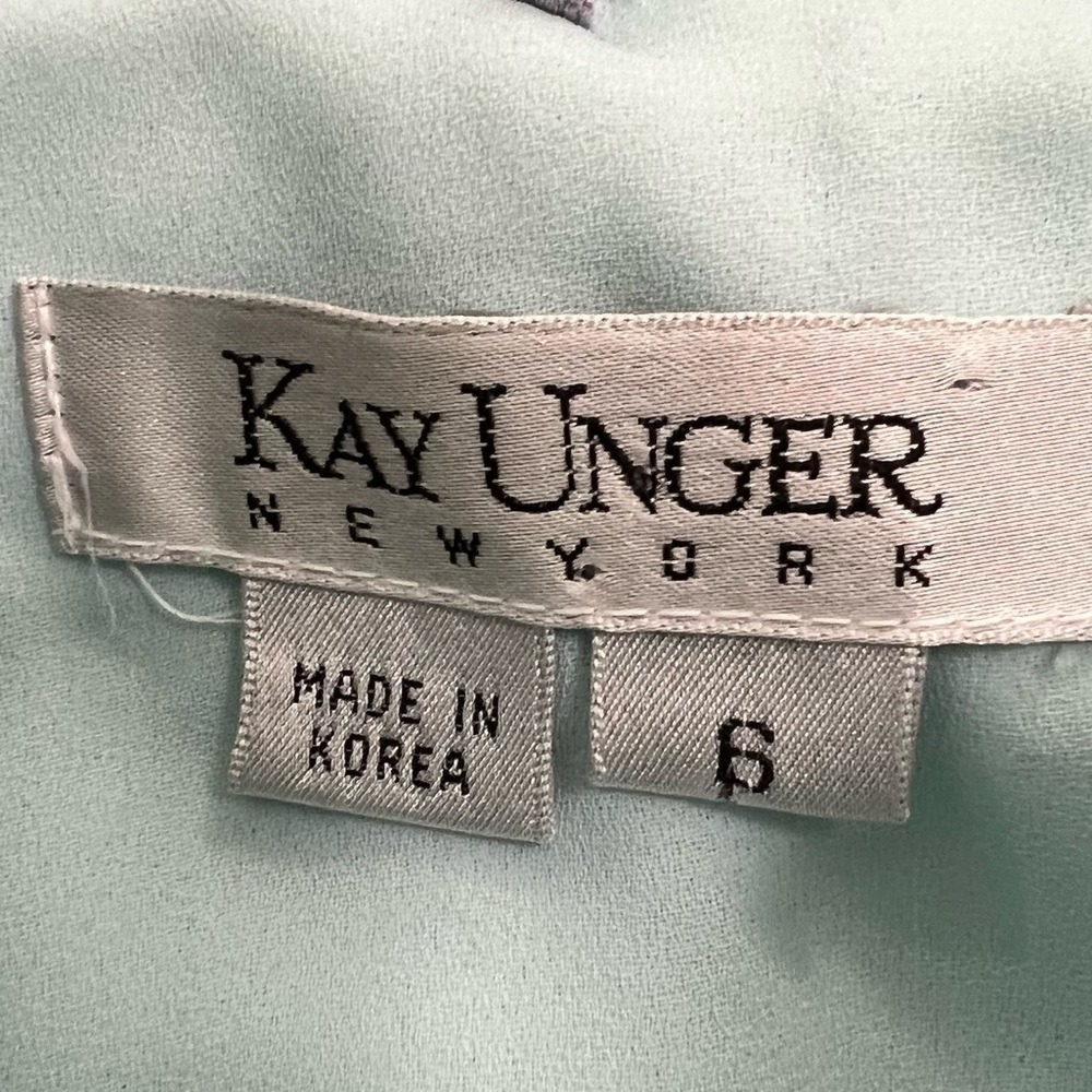 Kay Unger Blue Strapless Ruched Column Gown Side Slit Size 6 - Picture 4 of 15